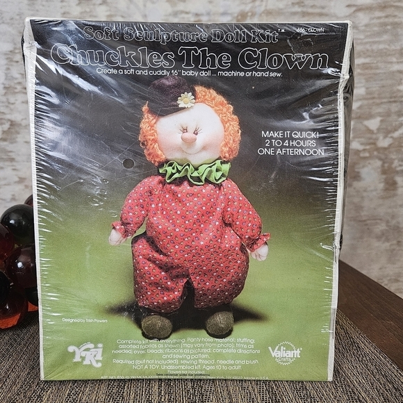 Vtg 1980s Chuckles the Clown 16" Baby Doll Soft Sculpture Kit Craft Sewing - Picture 4 of 12